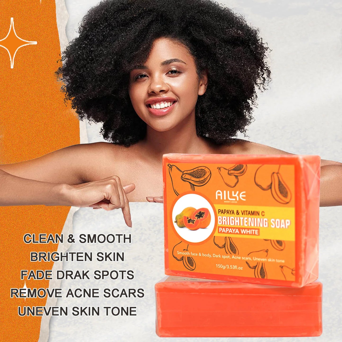 Papaya Kojic Brightening Soap – 150g
