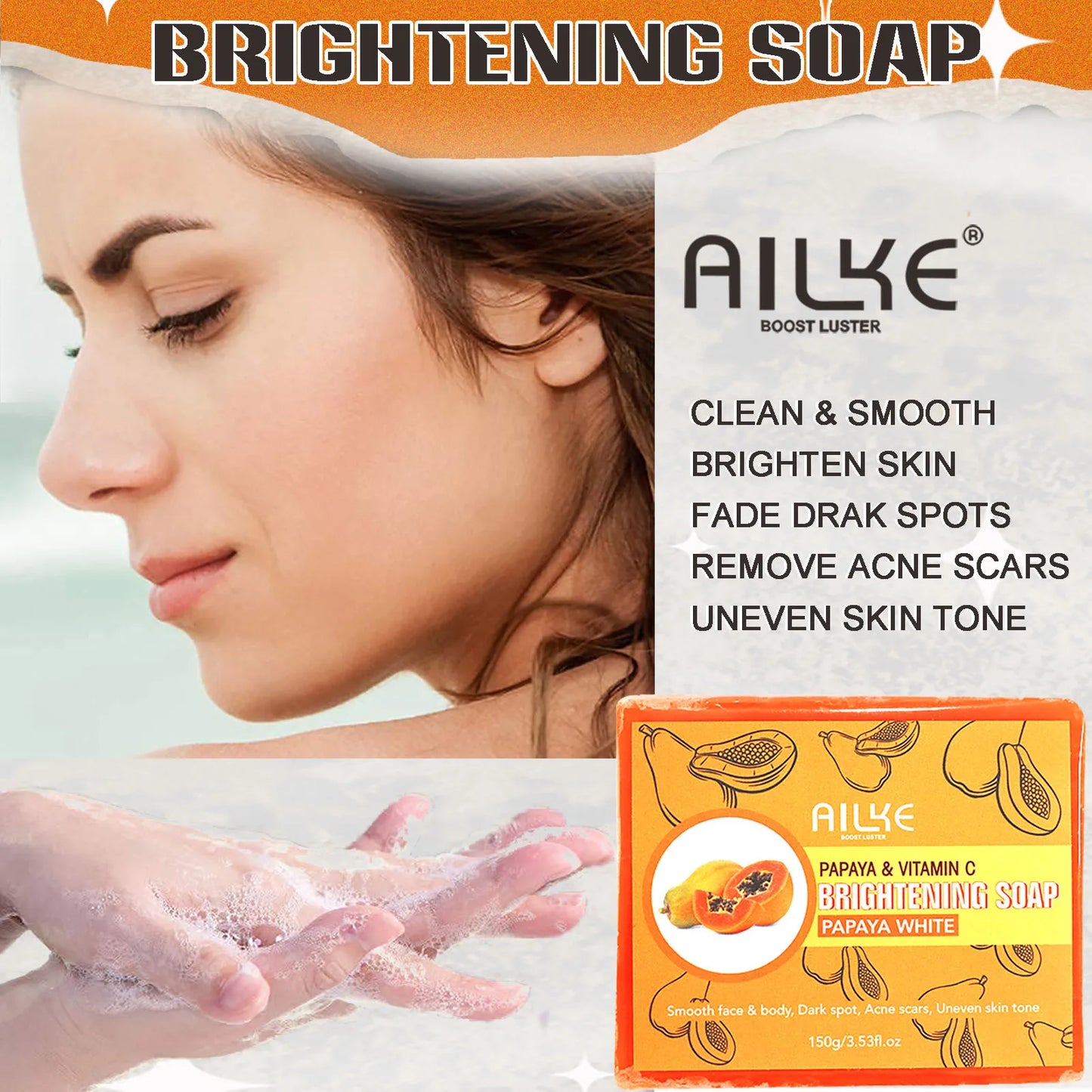Papaya Kojic Brightening Soap – 150g