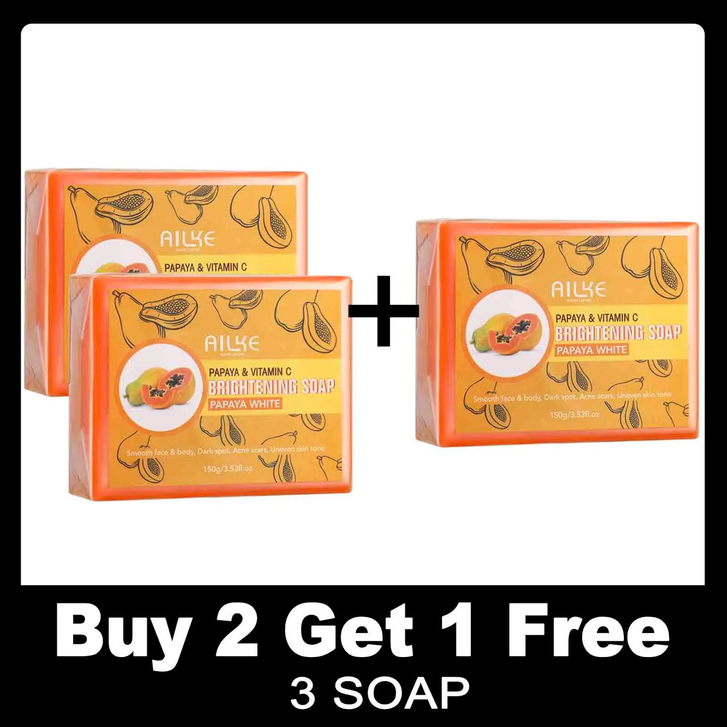 Papaya Kojic Brightening Soap – 150g